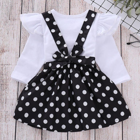 NWT Little Girl Snowman Top With Polka Dot Jumper - Picture 2 of 7